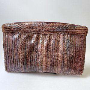 Vintage Bags By Varon Snakeskin Clutch Shoulder H… - image 1